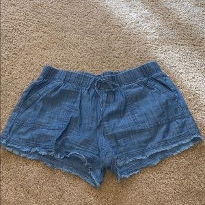 LINEN style denim shorts
